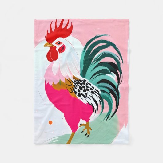 Rooster Fleecedecke (Vorderseite)