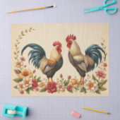 Rooster Floral Design Seidenpapier (Basteln)
