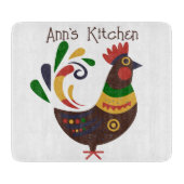 "Rooster" Folklore Art Custom Schneidebrett (Vorderseite)