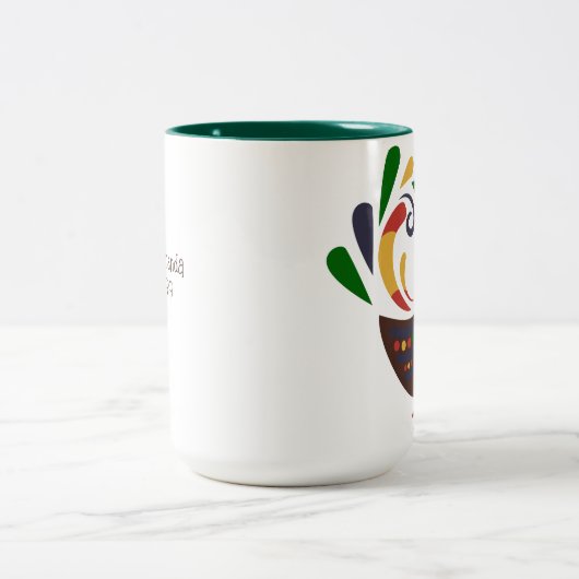 "Rooster" Folklore Art Custom Zweifarbige Tasse (Mittel)