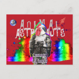Rooster für Tierastronauten Postkarte