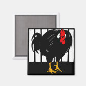Rooster für viktorianische Holzschnitt-Farmmagnete Magnet (Vorderseite/Rückseite)