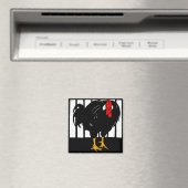 Rooster für viktorianische Holzschnitt-Farmmagnete Magnet (In Situ (Geschirrspüler))