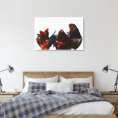 Rooster Gang Chicken Leinwand Fotografie (Insitu (Schlafzimmer))