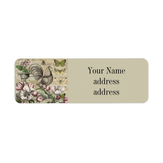 Rooster Garden Blumen Butterfly Art (Vorne)