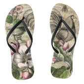 Rooster Garden Blumen Butterfly Art Badesandalen (Fußbett)