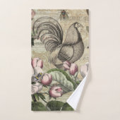 Rooster Garden Blumen Butterfly Art Badhandtuch Set (Handtuch)