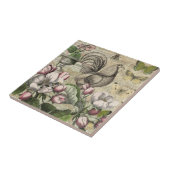 Rooster Garden Blumen Butterfly Art Fliese (Seite)