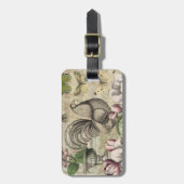 Rooster Garden Blumen Butterfly Art Gepäckanhänger (Vorderseite vertikal)