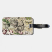 Rooster Garden Blumen Butterfly Art Gepäckanhänger (Rückseite horizontal)