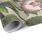 Rooster Garden Blumen Butterfly Art Geschenkpapier (Rolleneckpunkt)