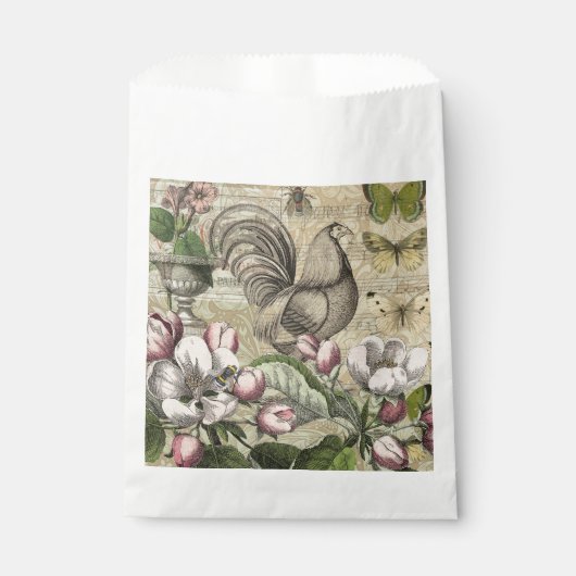 Rooster Garden Blumen Butterfly Art Geschenktütchen (Vorderseite)