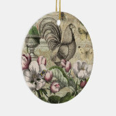 Rooster Garden Blumen Butterfly Art Keramik Ornament (Rechts)
