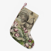 Rooster Garden Blumen Butterfly Art Kleiner Weihnachtsstrumpf (Vorderansicht (hängend))