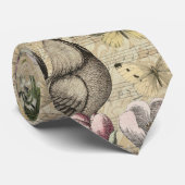 Rooster Garden Blumen Butterfly Art Krawatte (Gerollt)