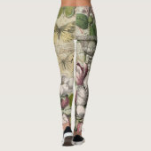 Rooster Garden Blumen Butterfly Art Leggings (Rückseite)