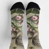 Rooster Garden Blumen Butterfly Art Socken (Oben)