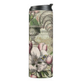 Rooster Garden Blumen Butterfly Art Thermosbecher (Nach links gedreht)