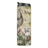 Rooster Garden Blumen Butterfly Art Thermosbecher (Nach rechts gedreht)