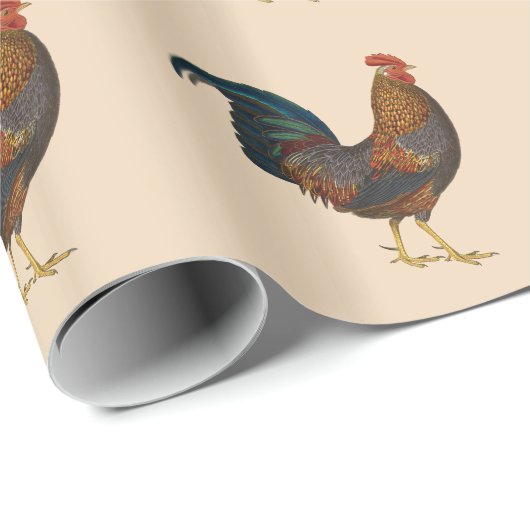 Rooster Geschenkpapier (Rolleneckpunkt)