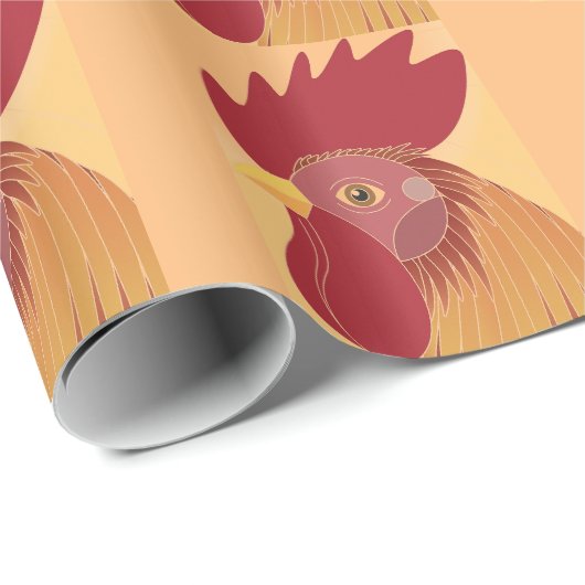 Rooster Geschenkpapier (Rolleneckpunkt)