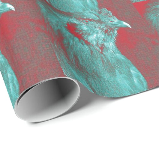 Rooster Geschenkpapier (Rolleneckpunkt)