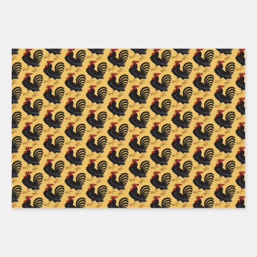 Rooster Geschenkpapier Set (Vorderseite 3)