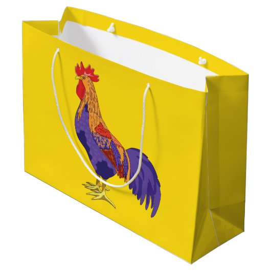 Rooster-Geschenktasche Große Geschenktüte (Rückseite Schrägansicht)