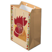 Rooster-Geschenktasche Mittlere Geschenktüte (Rückseite Schrägansicht)