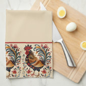 Rooster Geschirrtuch (Viertel Falte)