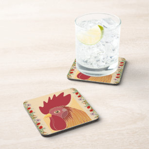 Rooster-Getränkekasten Getränkeuntersetzer