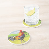 Rooster Getränkeuntersetzer (Seite)