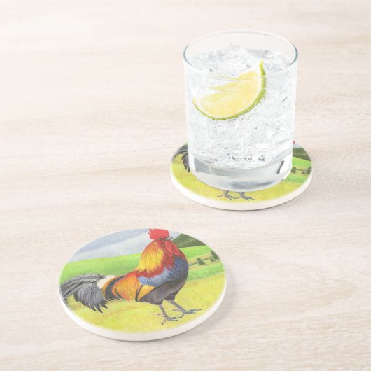 Rooster Getränkeuntersetzer (Seite)