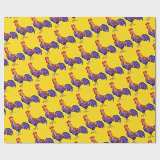 Rooster Gift Wrap Paper Geschenkpapier (Flach)