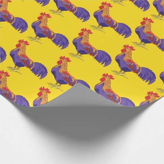 Rooster Gift Wrap Paper Geschenkpapier (Ecke)