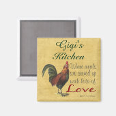 Rooster Gigis Kitchen Kühlschrank Magnet (Vorderseite/Rückseite)
