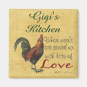 Rooster Gigis Kitchen Kühlschrank Magnet (Vorne)