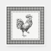 Rooster Gingham Serviette (Vorderseite)