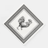 Rooster Gingham Serviette (Ecke)