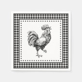 Rooster Gingham Serviette (Vorderseite)