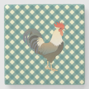 ROOSTER GINGHAM STEINUNTERSETZER