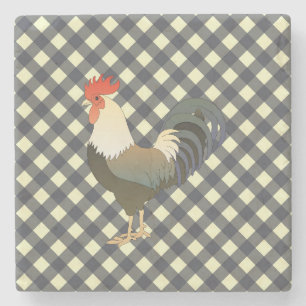 ROOSTER GINGHAM STEINUNTERSETZER