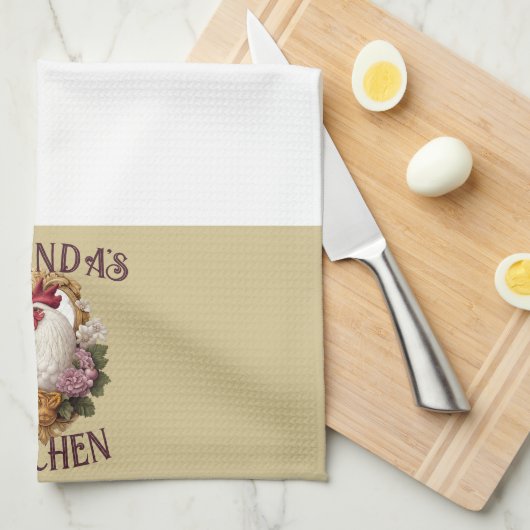 Rooster & Grapes Heraldic Crest, plain, Geschirrtuch (Viertel Falte)