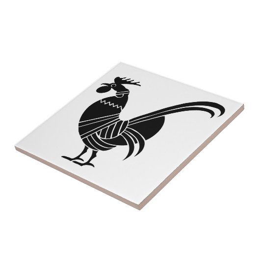 Rooster, griechisches Reliefdesign Fliese (Seite)
