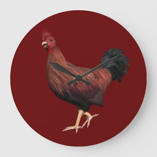 Rooster Große Wanduhr (Vorderseite)