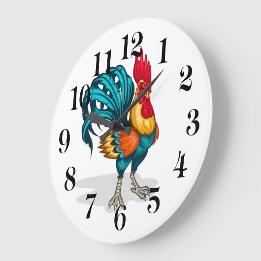 Rooster Große Wanduhr (Winkel)