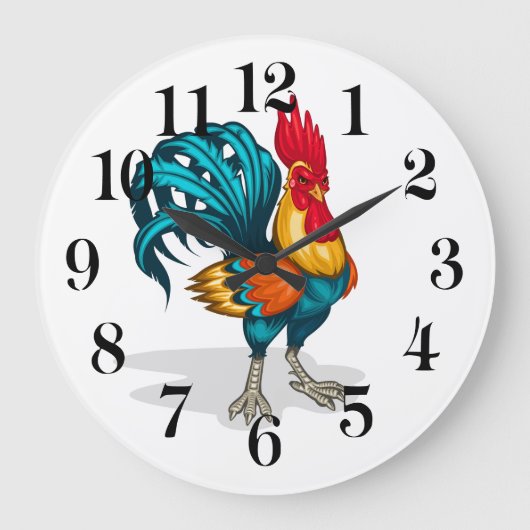 Rooster Große Wanduhr (Vorderseite)