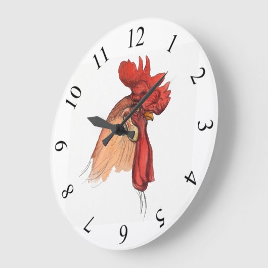 Rooster Große Wanduhr (Winkel)