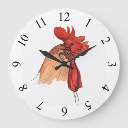 Rooster Große Wanduhr (Vorderseite)