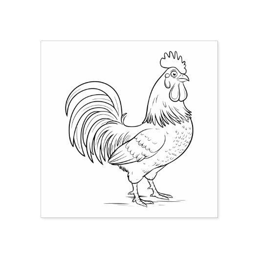 Rooster Gummistempel (Prägung)
